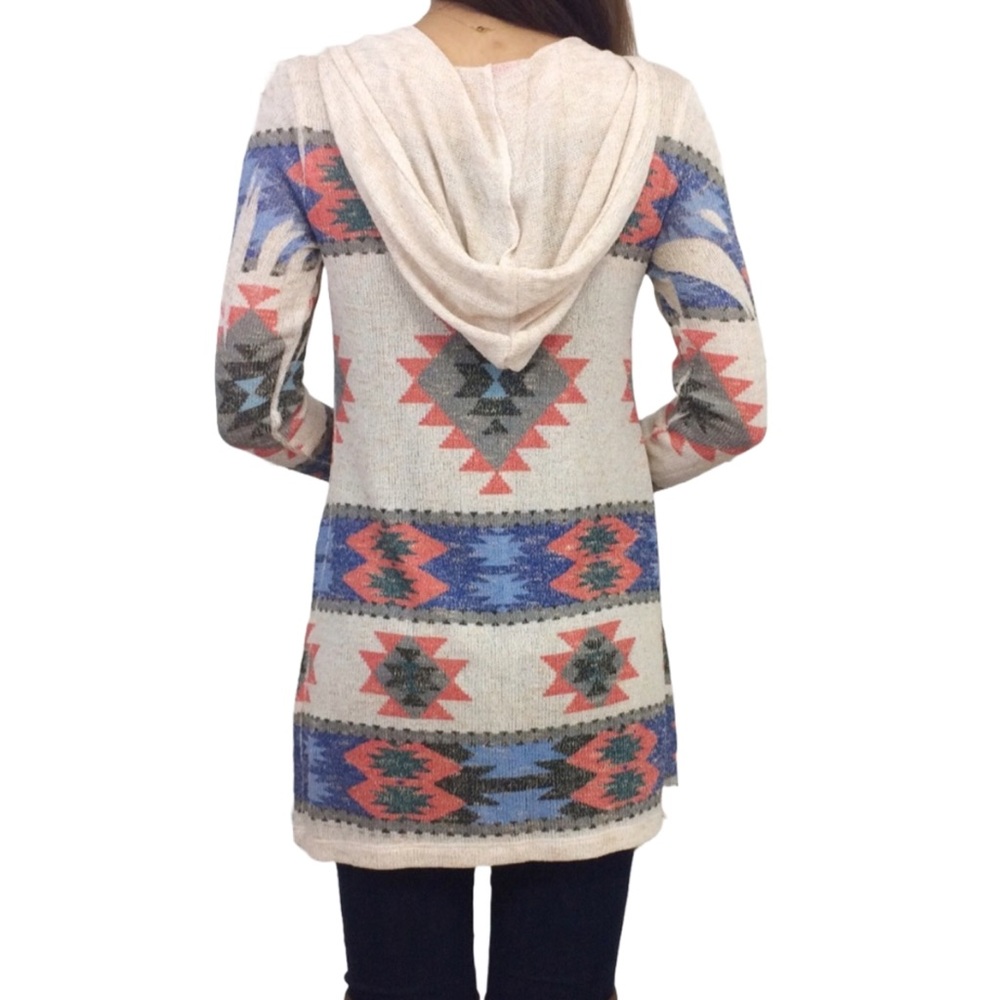 Beige Aztec Cardigan - Picture 4 of 6